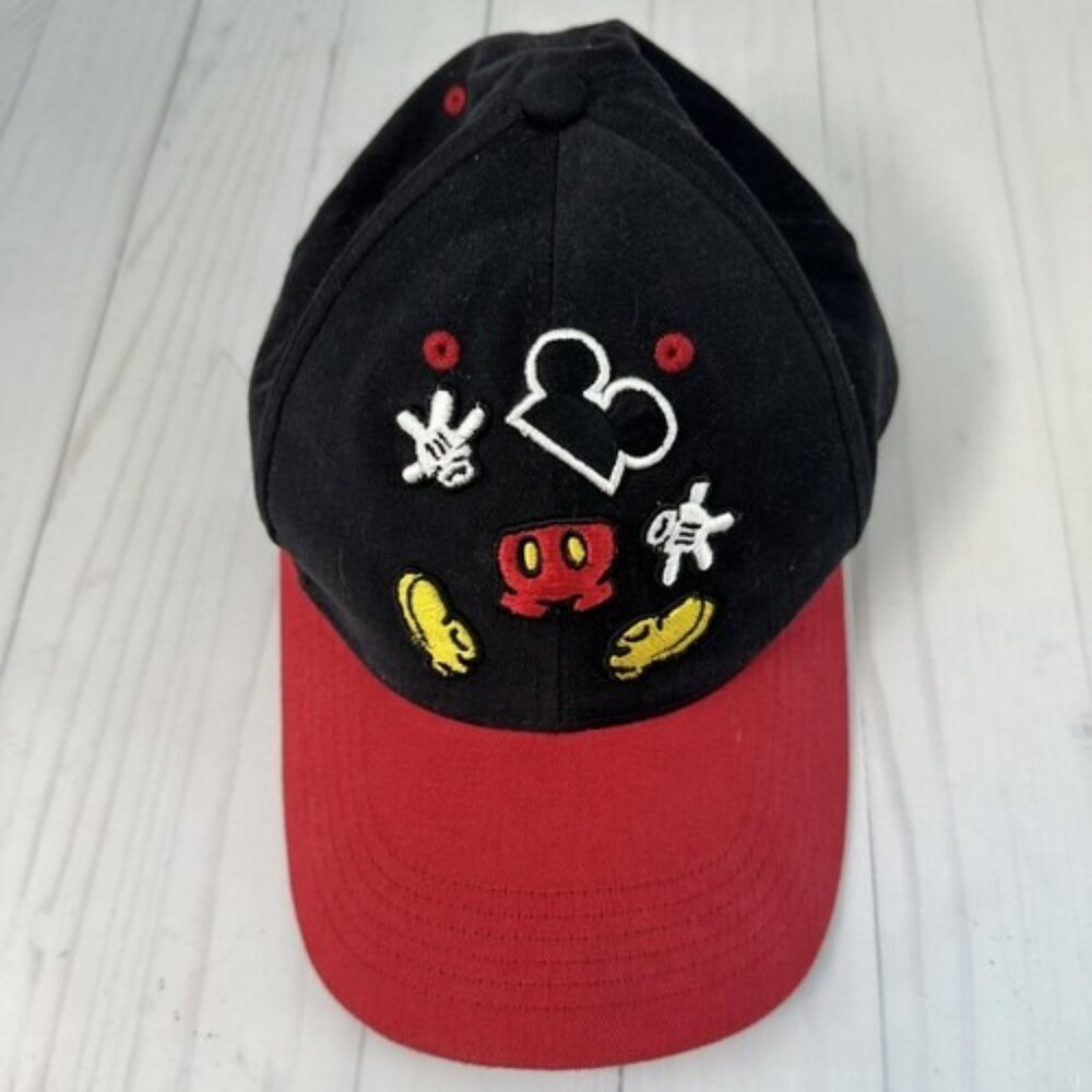 Walt Disney World Black Red Baseball Trucker Hat Mickey Mouse Child Adjustable